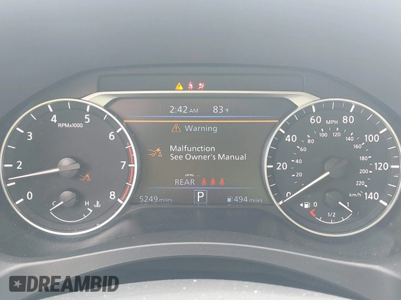 2025 Nissan Altima SV with VIN 1N4BL4DV0SN358319, listed as a IAAI auction lot 42158599 with 5,249 mi miles and . Bid and sale history available at DreamBid. Image 7.