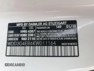 2019 Mercedes-Benz A 220 with VIN WDD3G4EB6KW011164, listed as a Copart auction lot 43455505 with Not Provided miles and Salvage Title. Bid and sale history available at DreamBid. Image 12.