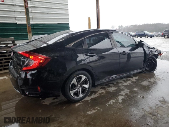 2019 Honda Civic Sedan LX with VIN 19XFC2F60KE031929, listed as a Copart auction lot 48042095 with 96,958 mi miles and Salvage Title. Bid and sale history available at carsss.com. Image 3.