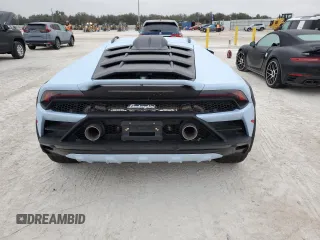 2024 Lamborghini Huracan z VIN ZHWUG7ZF0RLA28142, wystawiony jako Copart lot #77010504 z przebiegiem Nie podano mil oraz Szkody całkowita. Historia ofert i sprzedaży dostępna na DreamBid. Obrazek 6.
