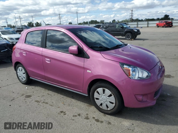 2015 Mitsubishi Mirage DE with VIN ML32A3HJ5FH044657, listed as a Copart auction lot 56916395 with 48,321 mi miles and Salvage title. Bid and sale history available at DreamBid. Image 4.