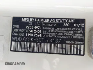 2012 Mercedes-Benz E 350 with VIN WDDKK5KF3CF164187, listed as a IAAI auction lot 42128731 with 111,693 mi miles and . Bid and sale history available at DreamBid. Image 9.