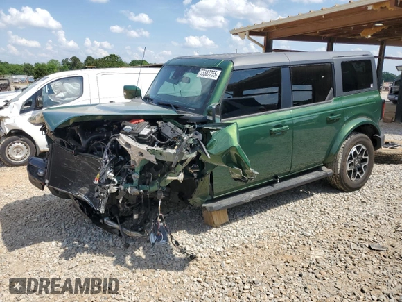 2024 Ford Bronco Outer Banks with VIN 1FMEE8BP1RLA13704, listed as a Copart auction lot 55387755 with Not provided miles and Salvage title. Bid and sale history available at DreamBid. Image 1.