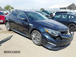 2020 Kia Optima Hybrid EX with VIN KNAGU4LE3L5037713, listed as a IAAI auction lot 42011066 with 93,335 mi miles. Bid and sale history available at carsss.com. Image 1.