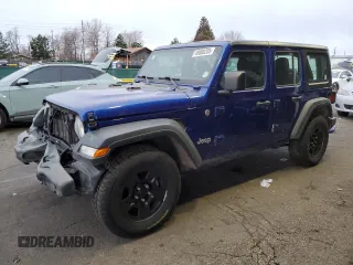 2018 Jeep Wrangler Unlimited Sport z VIN 1C4HJXDN3JW305148, wystawiony jako Copart lot #49808205 z przebiegiem 121 758 mil mil oraz Szkoda całkowita • Salvage title. Historia ofert i sprzedaży dostępna na DreamBid. Obrazek 1.