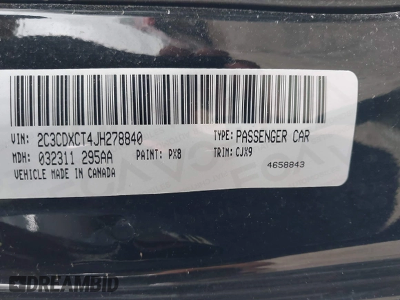 2018 Dodge Charger R/T with VIN 2C3CDXCT4JH278840, listed as a IAAI auction lot 41922638 with 71,157 mi miles and . Bid and sale history available at carsss.com. Image 9.