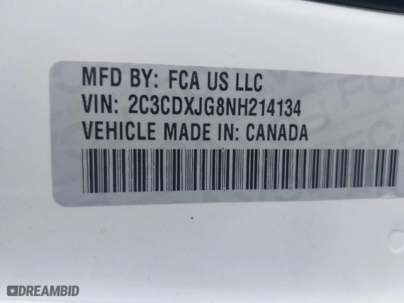 2022 Dodge Charger SXT with VIN 2C3CDXJG8NH214134, listed as a IAAI auction lot 41621216 with 39,790 mi miles. Bid and sale history available at carsss.com. Image 9.