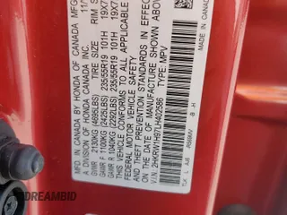 2020 Honda CR-V Touring with VIN 2HKRW1H97LH402586, listed as a Copart auction lot 83325814 with 61,232 mi miles and Salvage Title. Bid and sale history available at carsss.com. Image 15.