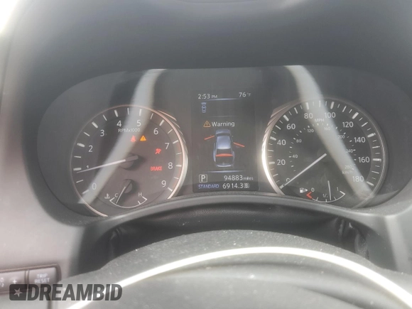 2019 Infiniti Q50 Luxe with VIN JN1EV7AP6KM517944, listed as a Copart auction lot 56942655 with 94,883 mi miles and Salvage title. Bid and sale history available at DreamBid. Image 9.