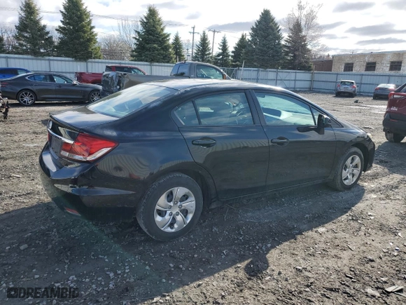 2013 Honda Civic Sdn LX with VIN 2HGFB2F5XDH523760, listed as a Copart auction lot 51227335 with 148,455 mi miles and Salvage Title. Bid and sale history available at carsss.com. Image 3.