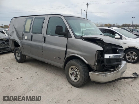 2006 GMC Savana Cargo Van with VIN 1GTHG35U761143039, listed as a Copart auction lot 80744424 with 0 mi miles and Salvage Title. Bid and sale history available at carsss.com. Image 4.