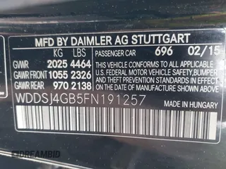 2015 Mercedes-Benz CLA 250 with VIN WDDSJ4GB5FN191257, listed as a IAAI auction lot 42554106 with 136,286 mi miles and . Bid and sale history available at DreamBid. Image 9.