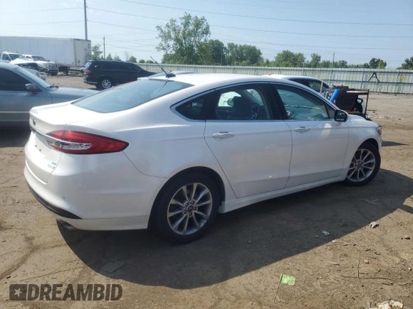 2017 Ford Fusion SE with VIN 3FA6P0HDXHR405734, listed as a Copart auction lot 62506735 with 97,585 mi miles and Clean title. Bid and sale history available at DreamBid. Image 3.