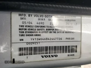 2004 Volvo V70 с VIN YV1SW64A842447726, выставлен на аукционе Copart как лот 78762314 с пробегом 197 837 миль миль и Списание • Salvage title. История ставок и продаж доступна на DreamBid. Изображение 12.