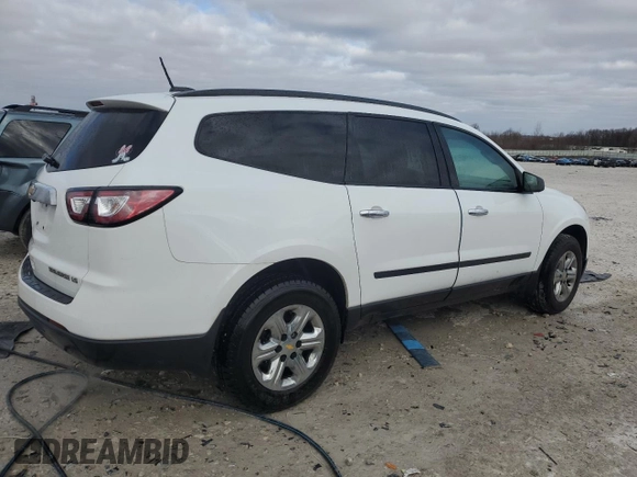 2016 Chevrolet Traverse LS z VIN 1GNKRFED0GJ203317, wystawiony jako Copart lot #52224485 z przebiegiem 144 729 mil mil oraz Czysty tytuł • Clean title. Historia ofert i sprzedaży dostępna na DreamBid. Obrazek 3.