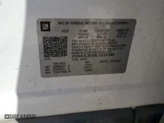 2020 Chevrolet Equinox LT with VIN 2GNAXJEV9L6239348, listed as a Copart auction lot 49398995 with 95,733 mi miles and Salvage Title. Bid and sale history available at carsss.com. Image 14.
