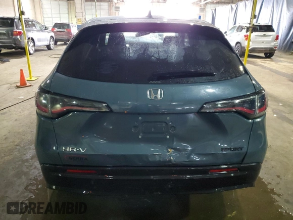 2024 Honda HR-V Sport with VIN 3CZRZ2H54RM774118, listed as a Copart auction lot 43712525 with 8,489 mi miles and Salvage Title. Bid and sale history available at carsss.com. Image 6.