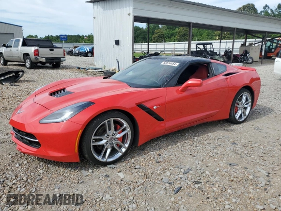 2015 Chevrolet Corvette 1LT with VIN 1G1YB2D73F5123313, listed as a Copart auction lot 55674454 with 72,831 mi miles and Salvage Title. Bid and sale history available at carsss.com. Image 1.