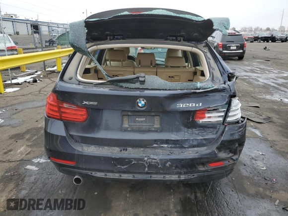 2014 BMW 3 Series 328d xDrive with VIN WBA3K5C52EK300109, listed as a Copart auction lot 45592635 with 103,538 mi miles and Salvage title. Bid and sale history available at DreamBid. Image 6.