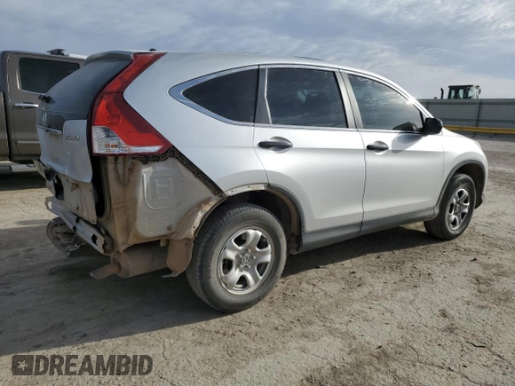2013 Honda CR-V LX with VIN 2HKRM4H39DH659155, listed as a Copart auction lot 49257105 with 156,412 mi miles and Salvage Title. Bid and sale history available at DreamBid. Image 3.