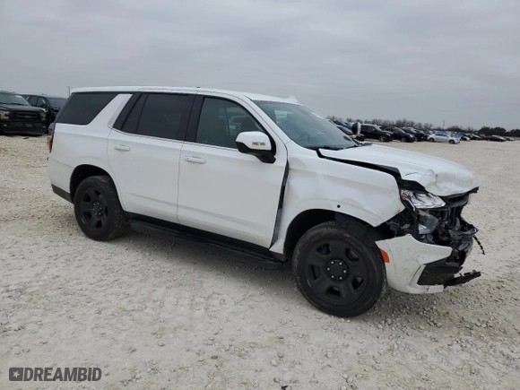 2024 Chevrolet Tahoe Commercial with VIN 1GNSCLED0RR170548, listed as a Copart auction lot 45052975 with 5,876 mi miles and Salvage Title. Bid and sale history available at carsss.com. Image 4.