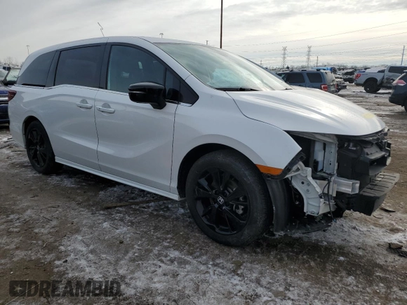 2023 Honda Odyssey Sport with VIN 5FNRL6H74PB069353, listed as a Copart auction lot 44783665 with 12,202 mi miles and Salvage Title. Bid and sale history available at carsss.com. Image 4.