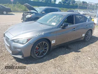 2018 Infiniti Q50 Red Sport 400 with VIN JN1FV7AP7JM461628, listed as a IAAI auction lot 42622062 with 58,561 mi miles and . Bid and sale history available at DreamBid. Image 19.