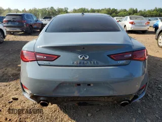2021 Infiniti Q60 Red Sport 400 with VIN JN1FV7LL7MM560206, listed as a Copart auction lot 69141254 with 27,365 mi miles and Salvage title. Bid and sale history available at DreamBid. Image 6.