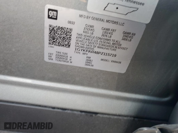 2023 Cadillac XT6 FWD Luxury z VIN 1GYKPAR48PZ115719, wystawiony jako Copart lot #87848435 z przebiegiem 17 597 mil mil oraz Szkoda całkowita • Salvage title. Historia ofert i sprzedaży dostępna na DreamBid. Obrazek 13.