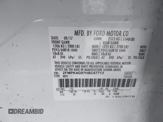 2017 Ford Edge SE with VIN 2FMPK4G97HBC67713, listed as a IAAI auction lot 41874721 with 135,000 mi miles and . Bid and sale history available at DreamBid. Image 9.
