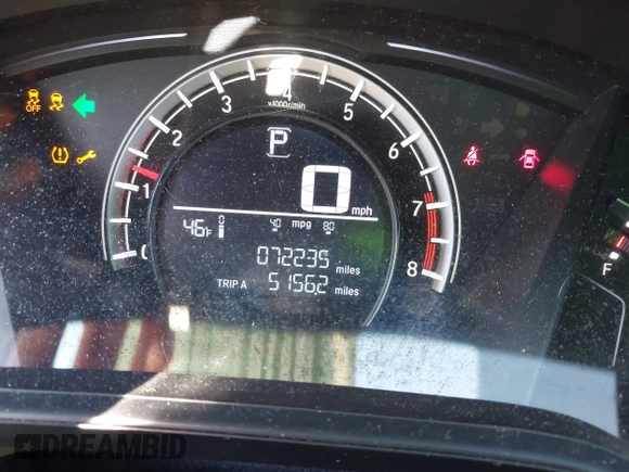 2018 Honda CR-V LX with VIN 5J6RW6H39JL000547, listed as a IAAI auction lot 42016645 with 72,235 mi miles. Bid and sale history available at carsss.com. Image 7.