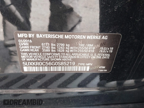 2016 BMW X5 xDrive35i z VIN 5UXKR0C56G0S85219, wystawiony jako IAAI lot #42213603 z przebiegiem 86 959 mil mil oraz . Historia ofert i sprzedaży dostępna na DreamBid. Obrazek 9.