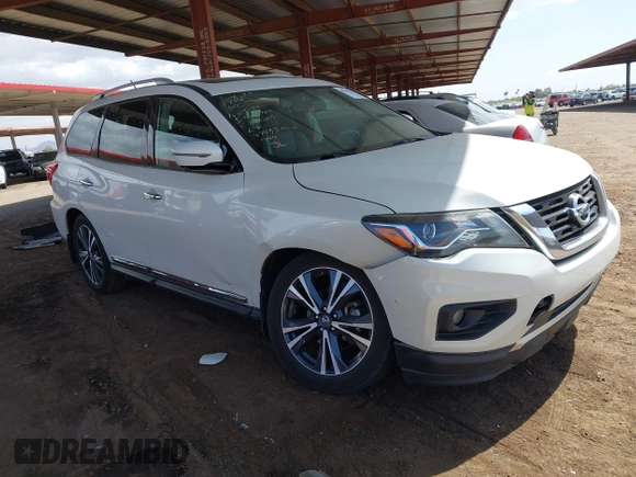 2018 Nissan Pathfinder SL with VIN 5N1DR2MM4JC617154, listed as a IAAI auction lot 41949176 with 47,955 mi miles. Bid and sale history available at carsss.com. Image 1.