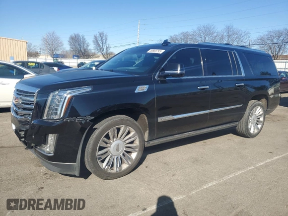 2015 Cadillac Escalade ESV Platinum z VIN 1GYS4UKJ7FR606162, wystawiony jako Copart lot #49666795 z przebiegiem 252 419 mil mil oraz Szkoda całkowita • Salvage title. Historia ofert i sprzedaży dostępna na DreamBid. Obrazek 1.