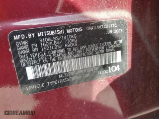 2024 Mitsubishi Mirage G4 ES with VIN ML32FUFJ5RHF00478, listed as a Copart auction lot 50647255 with 7,049 mi miles and Salvage Title. Bid and sale history available at carsss.com. Image 13.