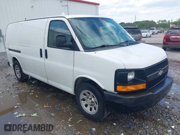 2013 Chevrolet Express Cargo Van with VIN 1GCSGAFX5D1173625, listed as a IAAI auction lot 41925806 with 365,298 mi miles. Bid and sale history available at carsss.com. Image 1.