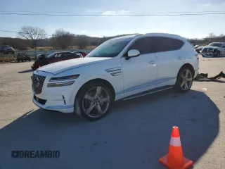 2023 Genesis GV80 with VIN KMUHCESC1PU110005, listed as a Copart auction lot 89326545 with 24,352 mi miles and Salvage Title. Bid and sale history available at carsss.com. Image 1.
