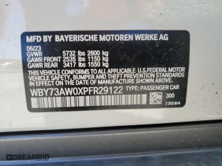 2023 BMW i4 eDrive40 with VIN WBY73AW0XPFR29122, listed as a Copart auction lot 80804373 with 1,582 mi miles. Bid and sale history available at carsss.com. Image 13.