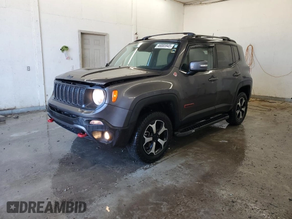 2019 Jeep Renegade Trailhawk z VIN ZACNJBC15KPJ98541, wystawiony jako Copart lot #46885945 z przebiegiem 78 416 mil mil oraz Szkoda całkowita • Salvage title. Historia ofert i sprzedaży dostępna na DreamBid. Obrazek 1.