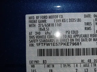 2023 Ford F-150 XL with VIN 1FTFW1E57PKE79681, listed as a IAAI auction lot 41667502 with 17,198 mi miles. Bid and sale history available at carsss.com. Image 9.