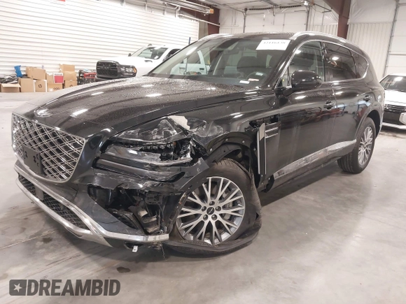 2025 Genesis GV80 Standard with VIN KMUHFESB2SU258557, listed as a IAAI auction lot 42116138 with 1,474 mi miles and . Bid and sale history available at DreamBid. Image 2.