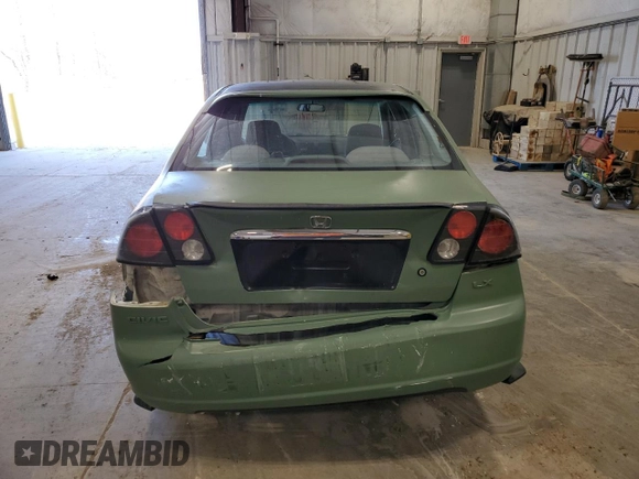 2001 Honda Civic LX z VIN 2HGES16581H519496, wystawiony jako Copart lot #56587845 z przebiegiem 145 971 mil mil oraz Nie do naprawy • Non repairable. Historia ofert i sprzedaży dostępna na DreamBid. Obrazek 6.