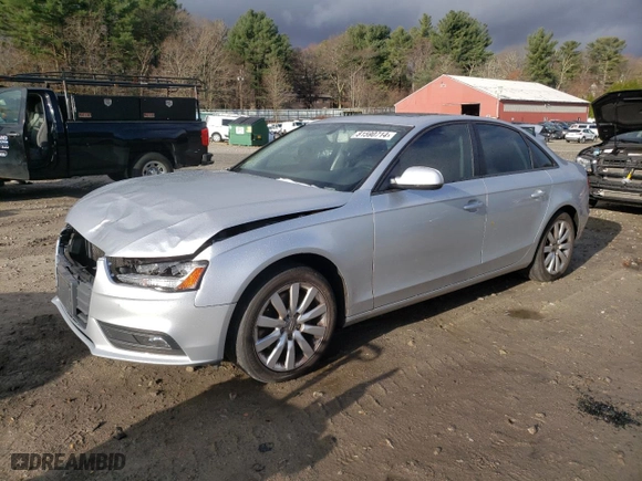 2014 Audi A4 Premium with VIN WAUDFAFL0EN017041, listed as a Copart auction lot 81590714 with 139,916 mi miles and Clean Title. Bid and sale history available at carsss.com. Image 1.