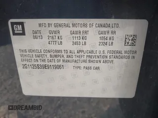 2014 Chevrolet Impala LT с VIN 2G1125S39E9119061, выставлен на аукционе IAAI как лот 42482078 с пробегом 186 994 миль миль и . История ставок и продаж доступна на DreamBid. Изображение 9.