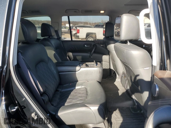 2021 Nissan Armada Platinum with VIN JN8AY2DB5M9795010, listed as a Copart auction lot 85246394 with 53,892 mi miles and Salvage Title. Bid and sale history available at carsss.com. Image 11.