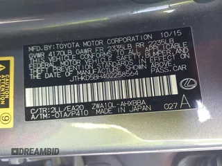 2016 Lexus CT 200h with VIN JTHKD5BH4G2258564, listed as a IAAI auction lot 41858667 with 94,537 mi miles and . Bid and sale history available at carsss.com. Image 9.