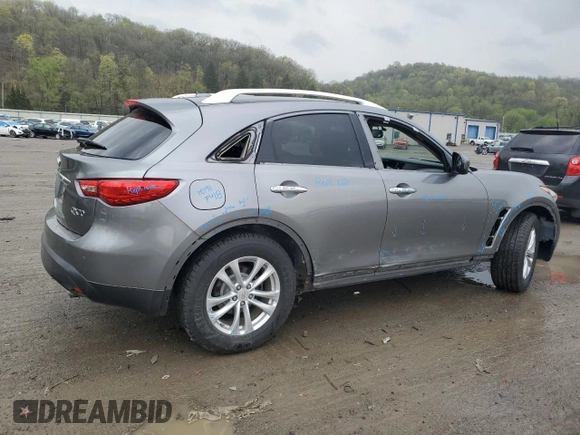 2015 Infiniti QX70 with VIN JN8CS1MW2FM482942, listed as a Copart auction lot 54245025 with 108,314 mi miles and Salvage Title. Bid and sale history available at DreamBid. Image 3.