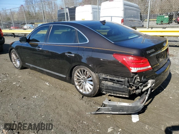 2014 Hyundai Equus Signature with VIN KMHGH4JH9EU083832, listed as a Copart auction lot 50416535 with 92,508 mi miles and Salvage Title. Bid and sale history available at DreamBid. Image 2.