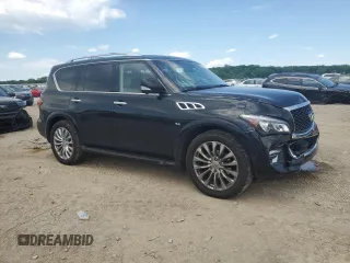 2017 Infiniti QX80 with VIN JN8AZ2NE7H9154114, listed as a Copart auction lot 58202525 with 155,750 mi miles and Salvage title. Bid and sale history available at DreamBid. Image 4.