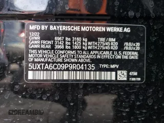 2023 BMW X5 xDrive45e with VIN 5UXTA6C09P9R04135, listed as a Copart auction lot 88167885 with 0 mi miles and Salvage Title. Bid and sale history available at carsss.com. Image 14.